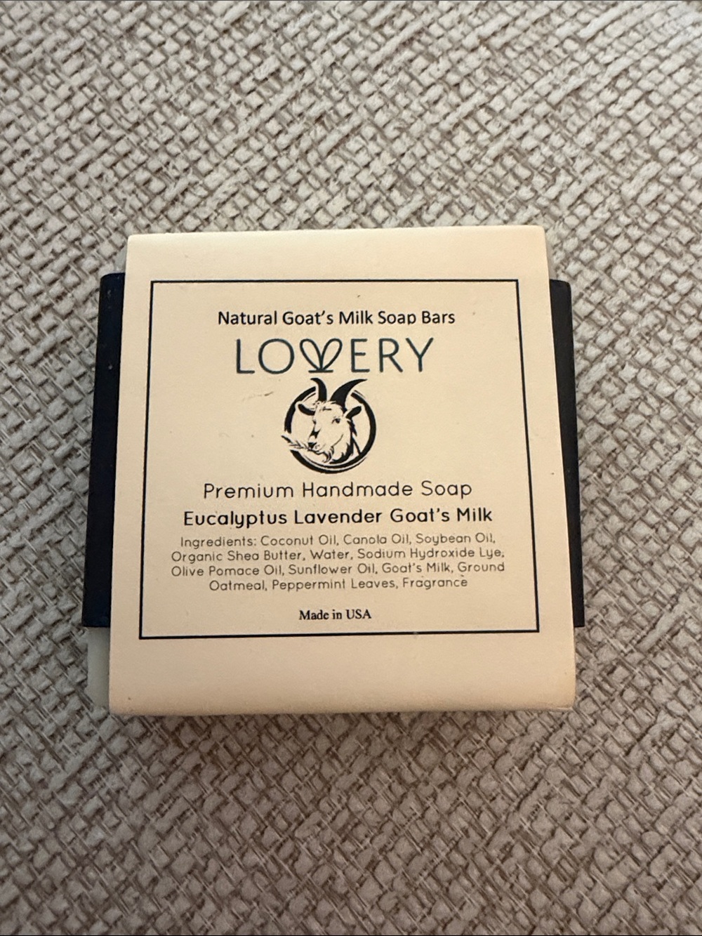 Lovery Handmade Goat’s Milk Soap Eucalyptus Lavender 5oz NWT